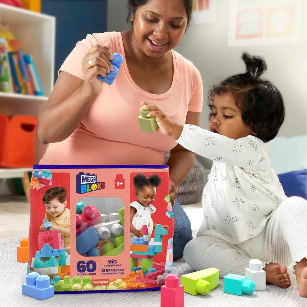 Mega Bloks First Builders Big Building Bag, 60pcs - Pink