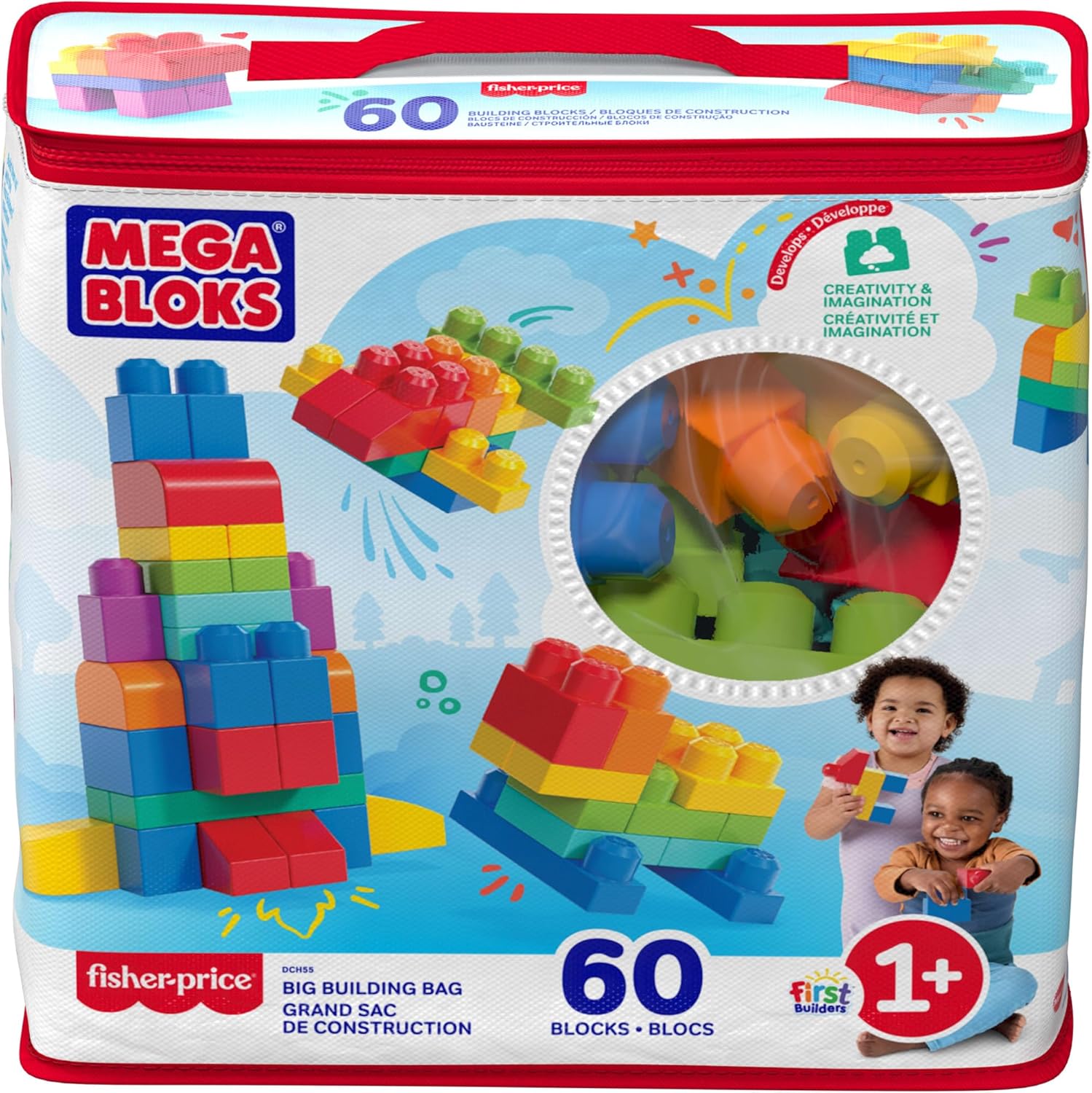 Mega Bloks First Builders Big Building Bag, 60pcs - Classic