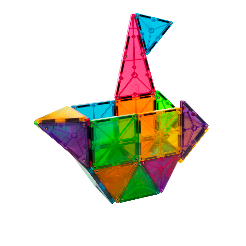 Magna-Tiles Classic Clear Colors 32 Piece Set for Creative Building and Artistic Play