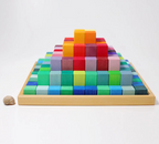GRIMM'S Large Stepped Pyramid Building Set - 100 Colorful Blocks for Creative Play & Education