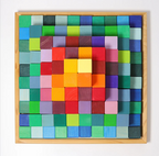 GRIMM'S Large Stepped Pyramid Building Set - 100 Colorful Blocks for Creative Play & Education