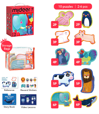 Mideer level up puzzle, Level 1 Animal